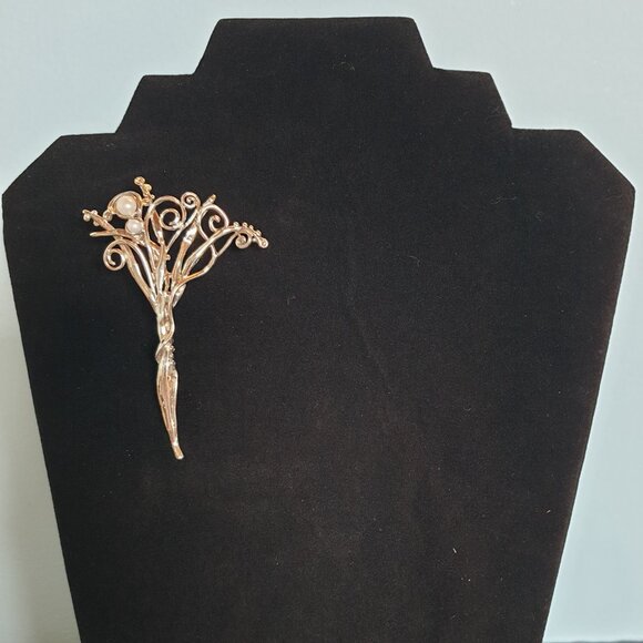 Vintage Hagit Gorali Freshwater Pearl 925 Sterling Silver Statement Brooch - Picture 5 of 14